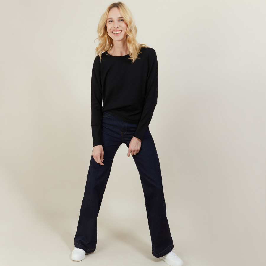 Cropped merino wool sweater - Les Halles