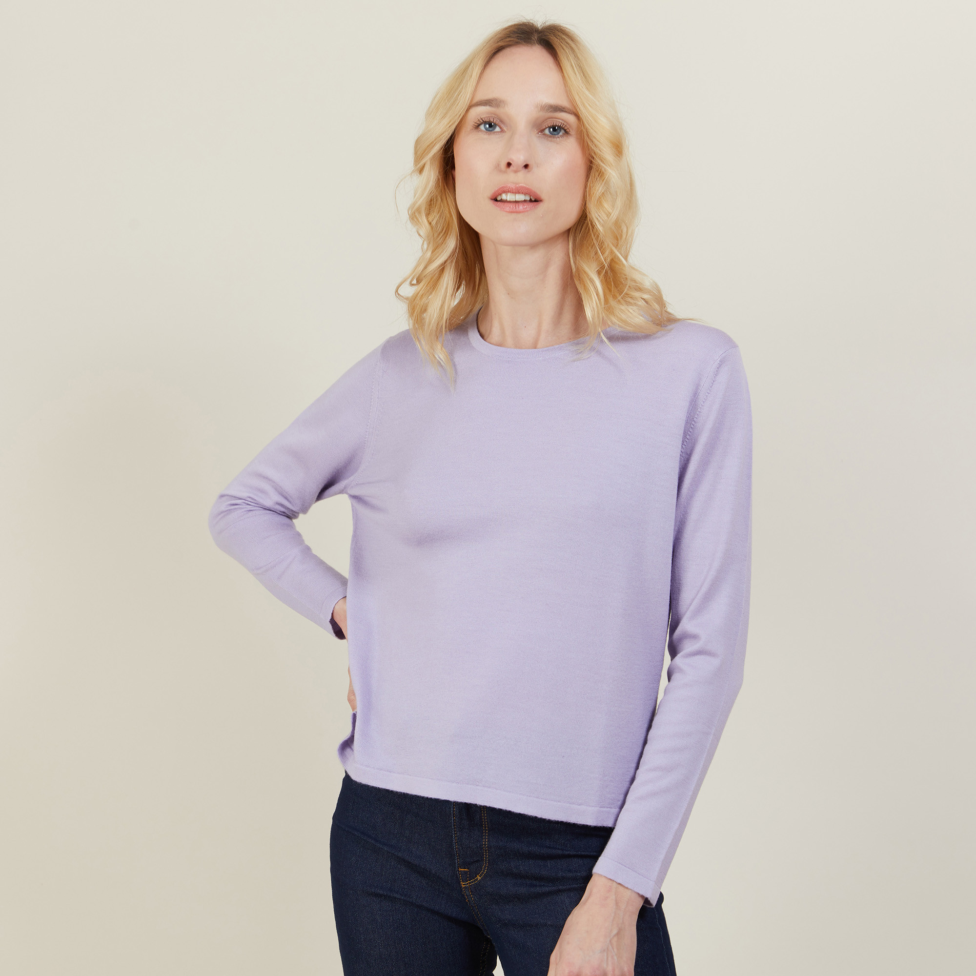 Cropped merino wool sweater - Les Halles