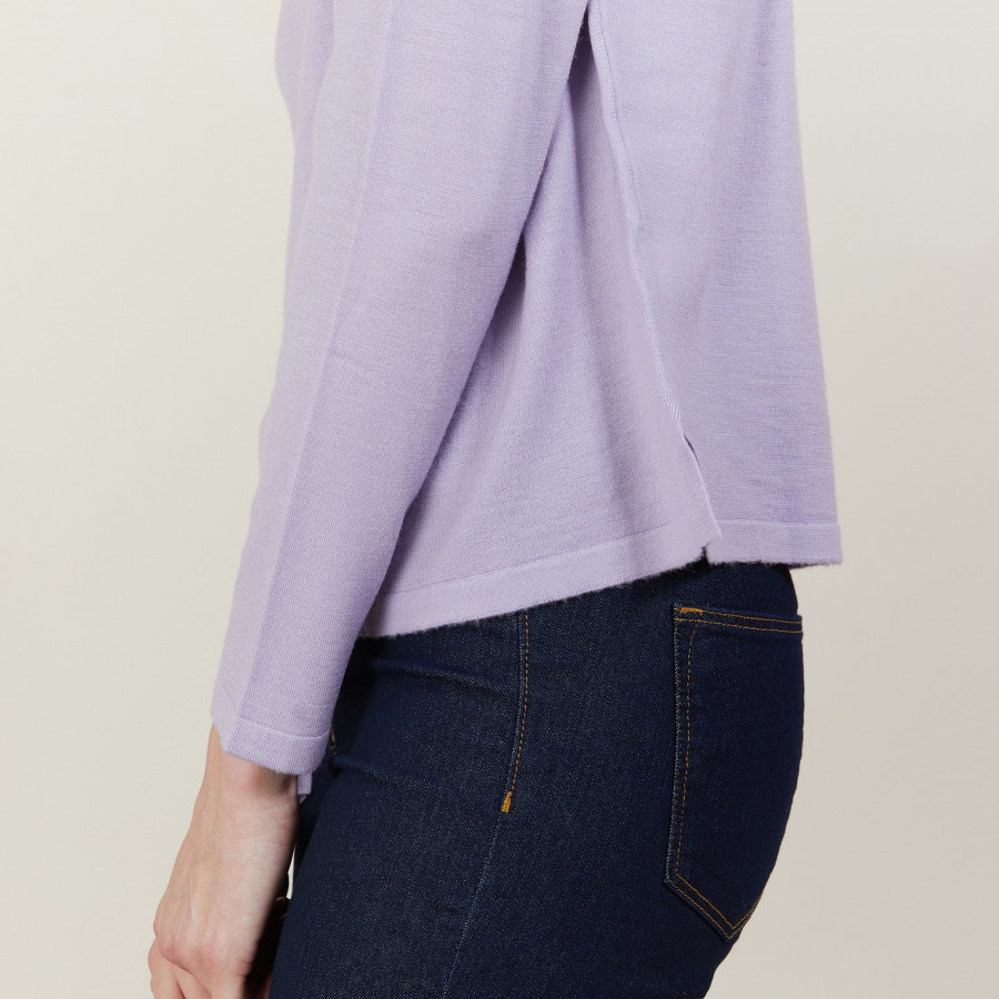Cropped merino wool sweater - Les Halles