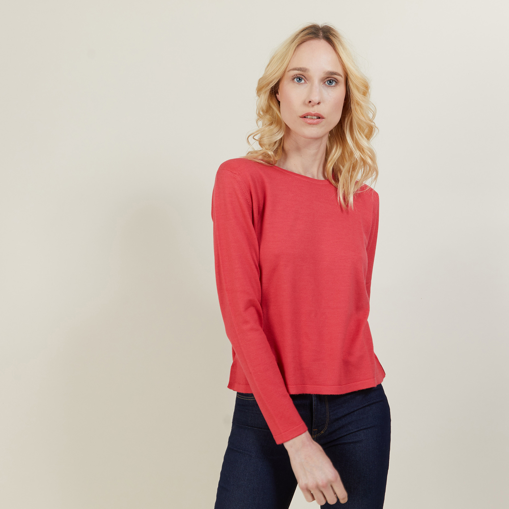 Cropped merino wool sweater - Les Halles