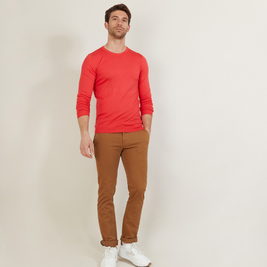 Suéter de lã merino com gola redonda - Bertille