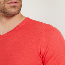 Pull ras du cou en laine mérinos - Bertille 6081 berlingot - 52 Rouge