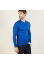 Polo manches longues en laine mérinos - Beryl 6143 saphir - 48 Bleu roi