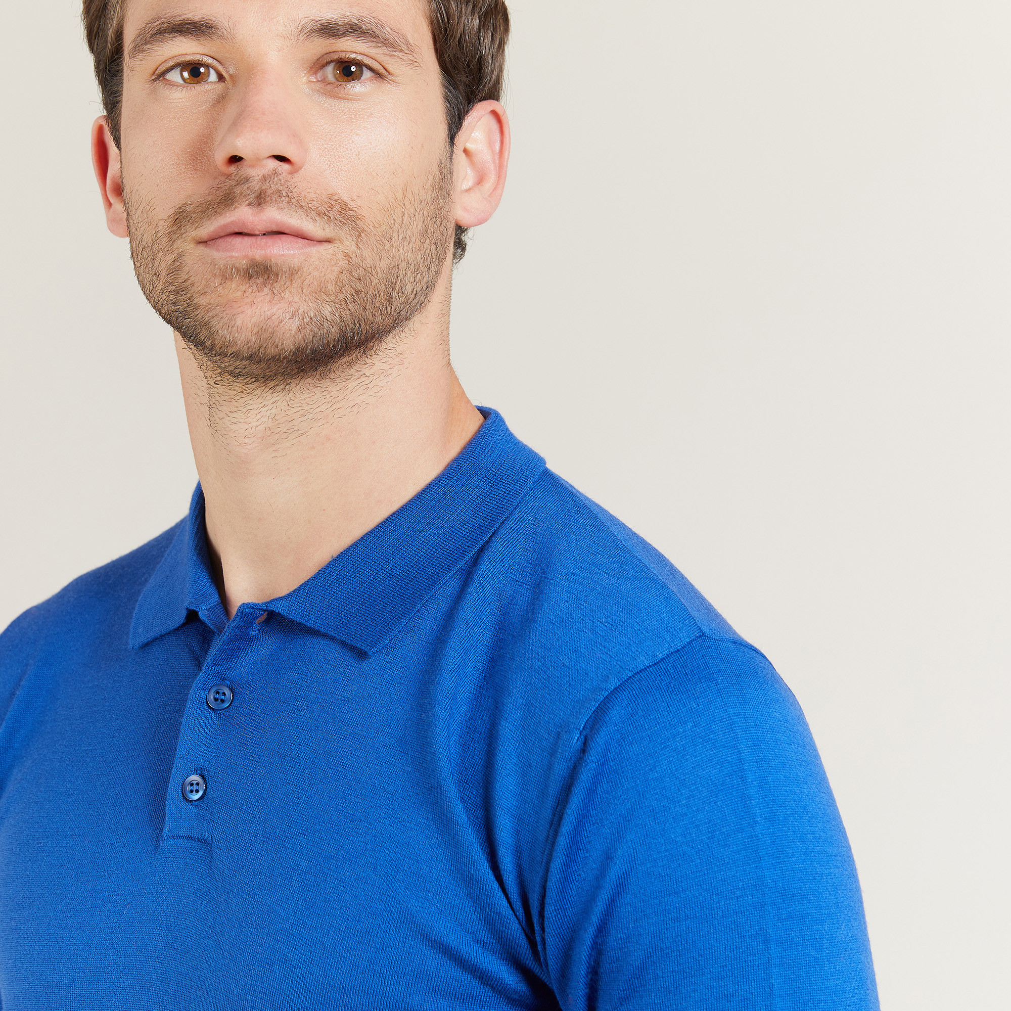 Man poloshirt 100% wool Evan