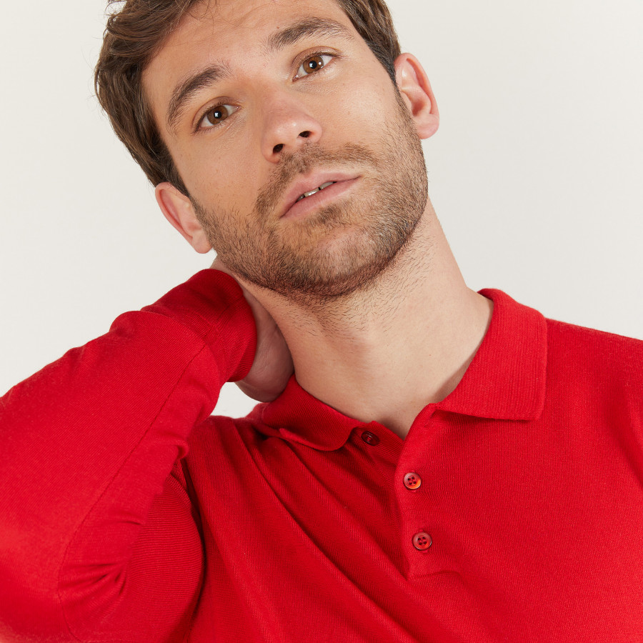 Camisa polo de lã merino de manga comprida - Eni