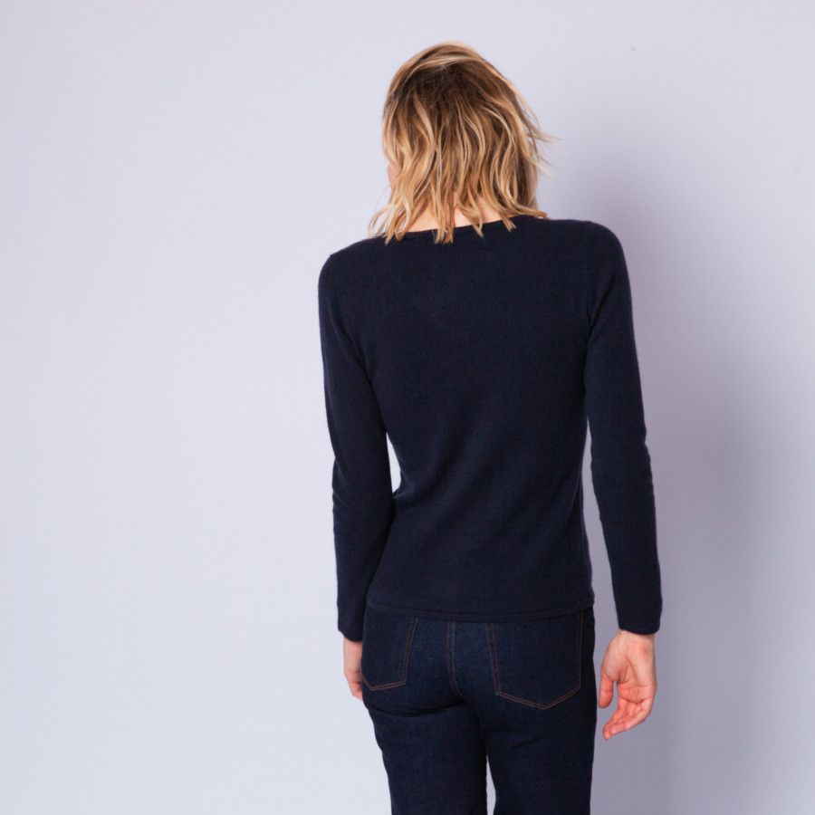 Suéter de cashmere com decote em V atemporal - Eniva