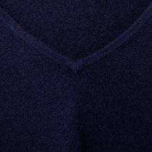Pull col V en cachemire intemporel - Eniva 6340 marine - 05 Bleu marine
