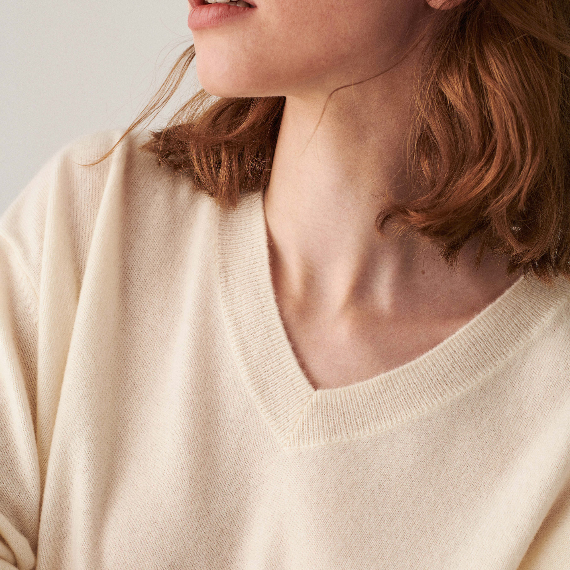 V-neck cashmere sweater with slits and ribbing - Alienor