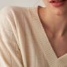 Cashmere V-neck knitted sweater - Canelle