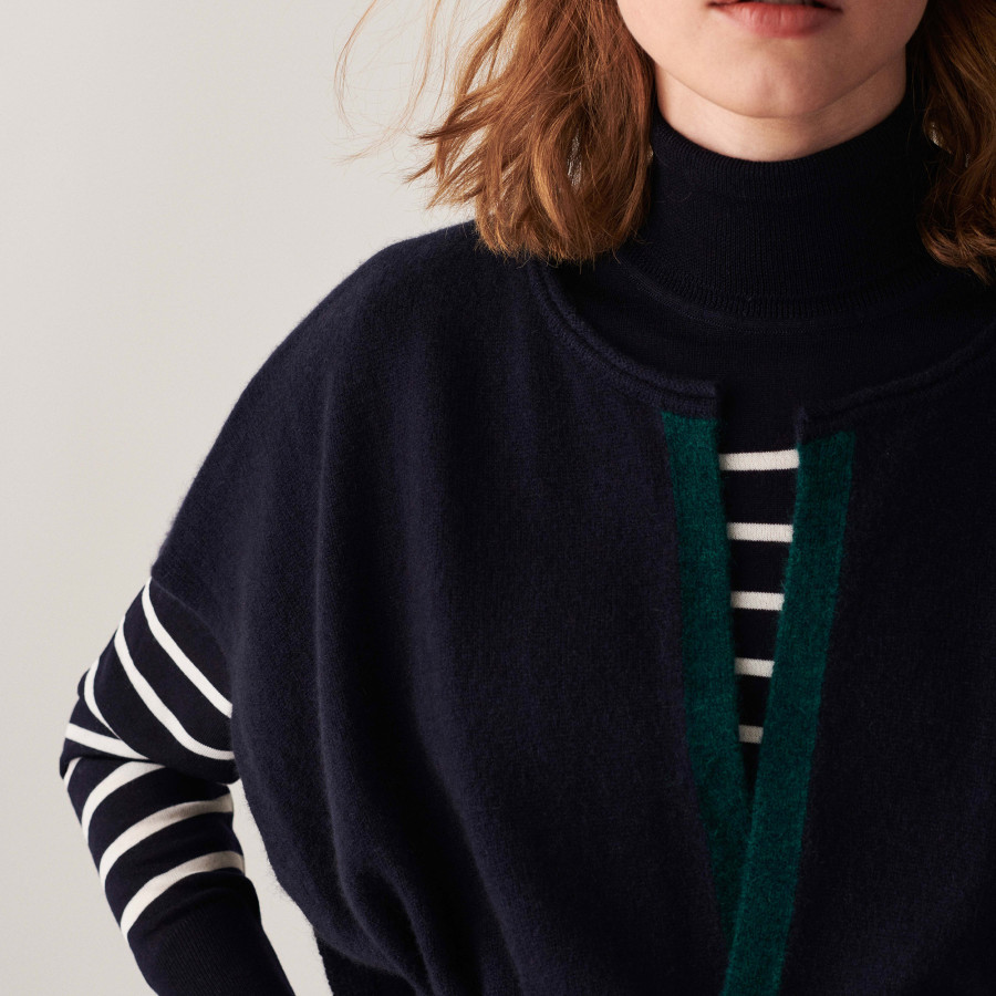 Capa de cashmere sem mangas - Clarisse