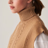 Sleeveless turtleneck sweater in merino wool - Claudia