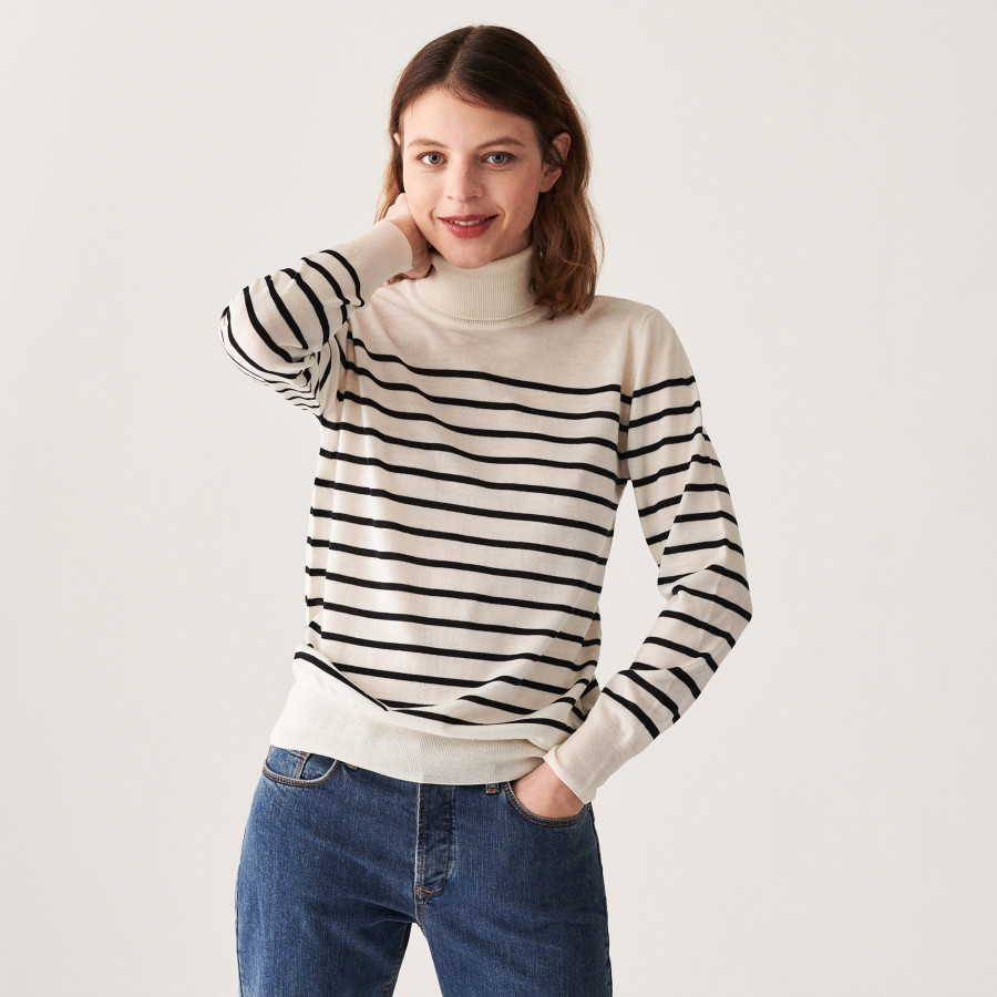 Ribbed merino wool turtleneck sweater - Coletta