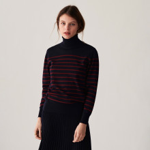 Ribbed merino wool turtleneck sweater - Colette