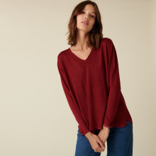 Long-sleeved bamboo cashmere t-shirt with slits - Aelys
