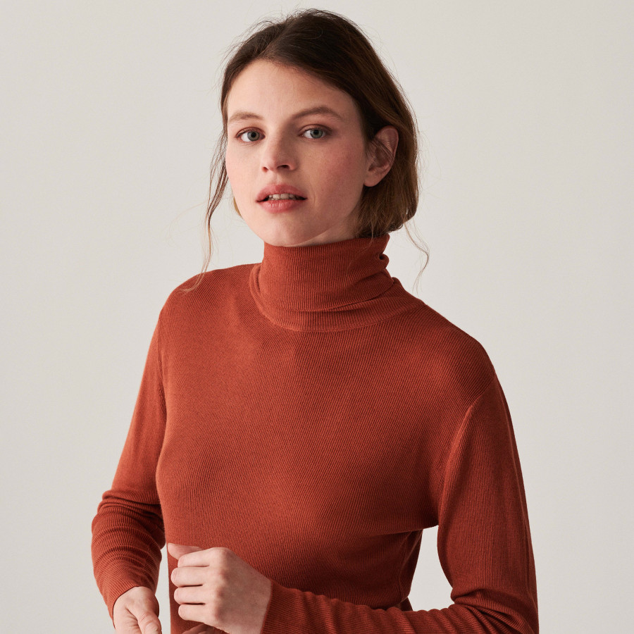 Fine knit bamboo cashmere t-shirt - Aéris