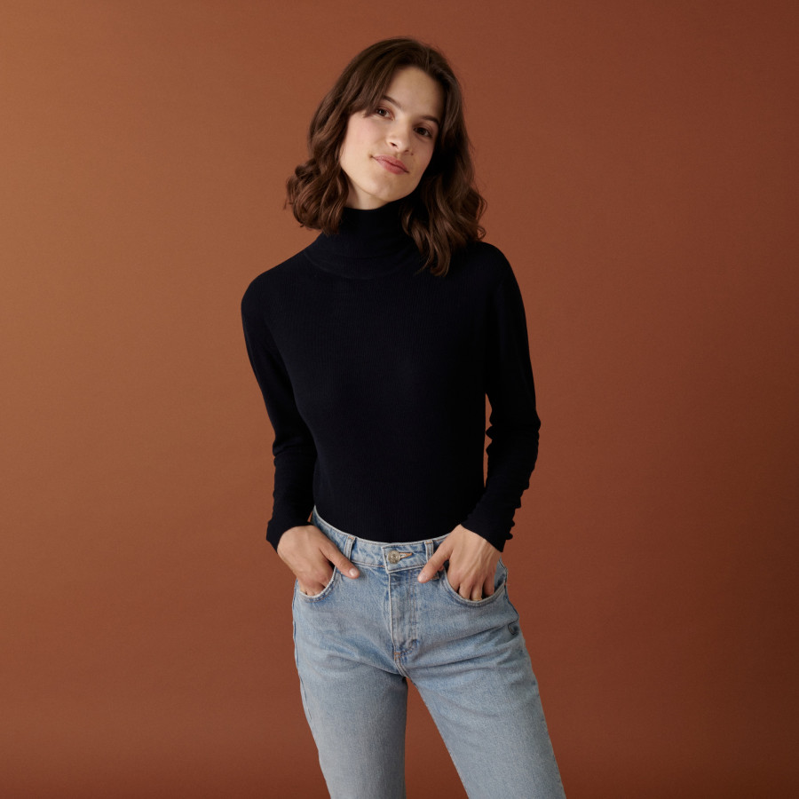Fine knit bamboo cashmere t-shirt - Aéris