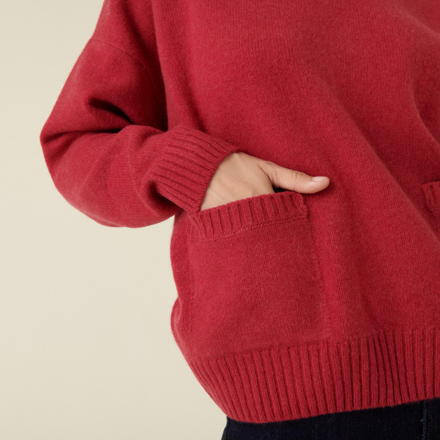 Suéter Cashmere Blend Solto com Bolsos - Davina