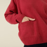 Pull ample en cachemire recyclé à poches - Davina 7486 framboise - 26 Rose foncé