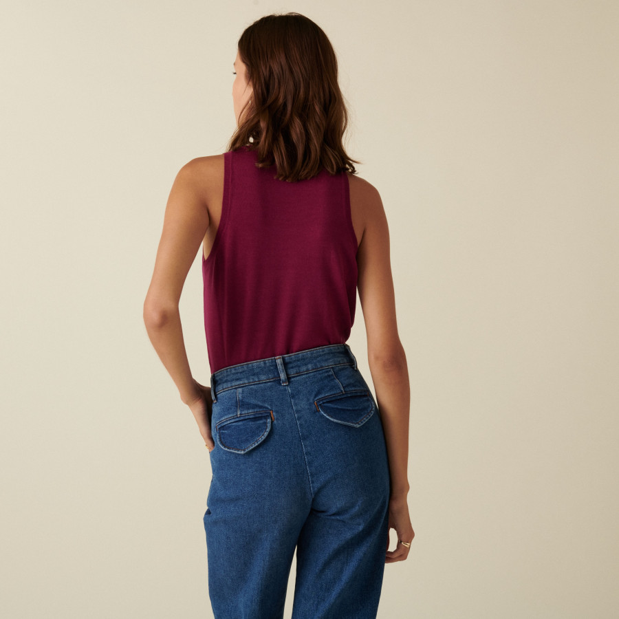 Regata de gola redonda em jersey de lã merino - Antenia