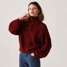 Oversized buttoned mohair sweater - Clea