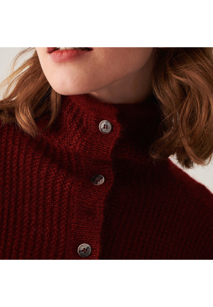 Suéter oversized de mohair com botões - Clea