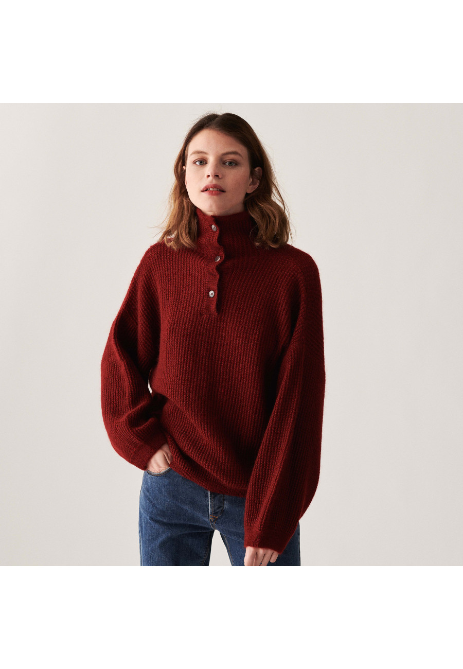 Oversized buttoned mohair sweater - Clea