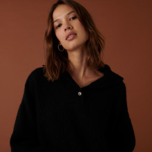 Oversized buttoned mohair sweater - Clea