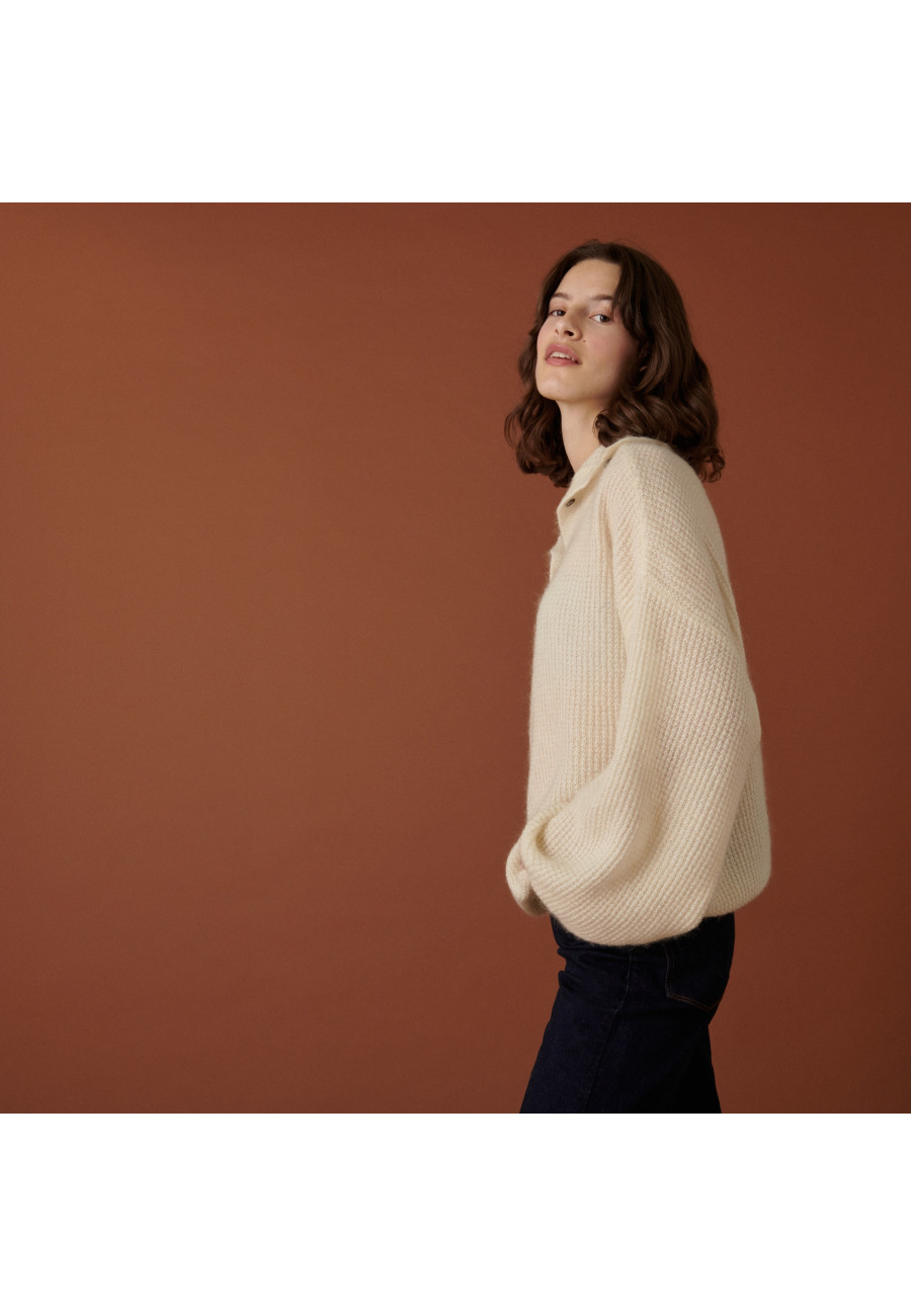 Oversized buttoned mohair sweater - Clea