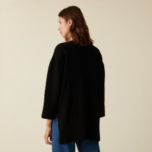 Oversized slit sweater in cashmere and recycled wool - Darius