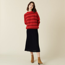 Round-neck striped mohair sweater - Charlie