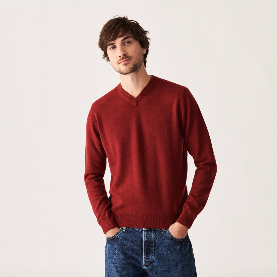 Suéter de cashmere com decote em V - Evann