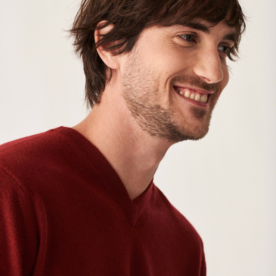 Suéter de cashmere com decote em V - Evann