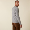 Pull col rond en cachemire à finitions roulotées - Ernest 7411 volute - 09 Gris moyen
