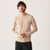 Pull col rond en cachemire à finitions roulotées - Ernest 7404 sable - 13 Beige moyen