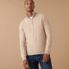 Pull col camionneur en cachemire - Emile 7566 sable/ecru - 13 Beige moyen
