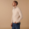 Pull col camionneur en cachemire - Emile 7566 sable/ecru - 13 Beige moyen