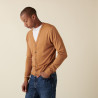 Gilet boutonné avec logo en laine mérinos - Etienne 7430 noisette - 88 Camel