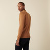 Pull col polo avec logo en laine mérinos - Eni 7430 noisette - 88 Camel