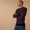 Round-neck striped merino wool sweater - Arno