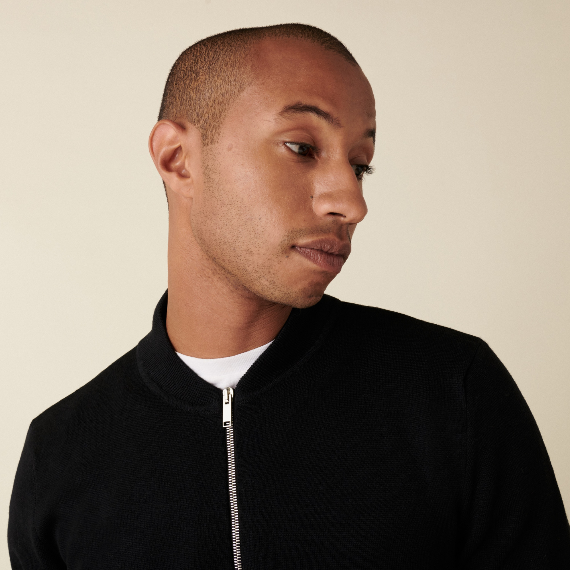 Veste zippée à poches en laine mérinos - Archibald 7578 noir/marine - 01 Noir