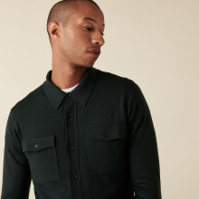 Merino wool patch pocket overshirt - Andy