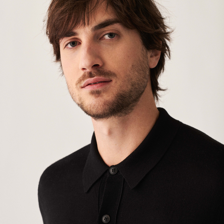 Camisa de lã merino com bolsos aplicados - Andy