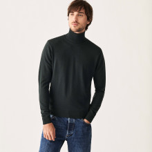 Merino wool turtleneck sweater with logo - Enzo