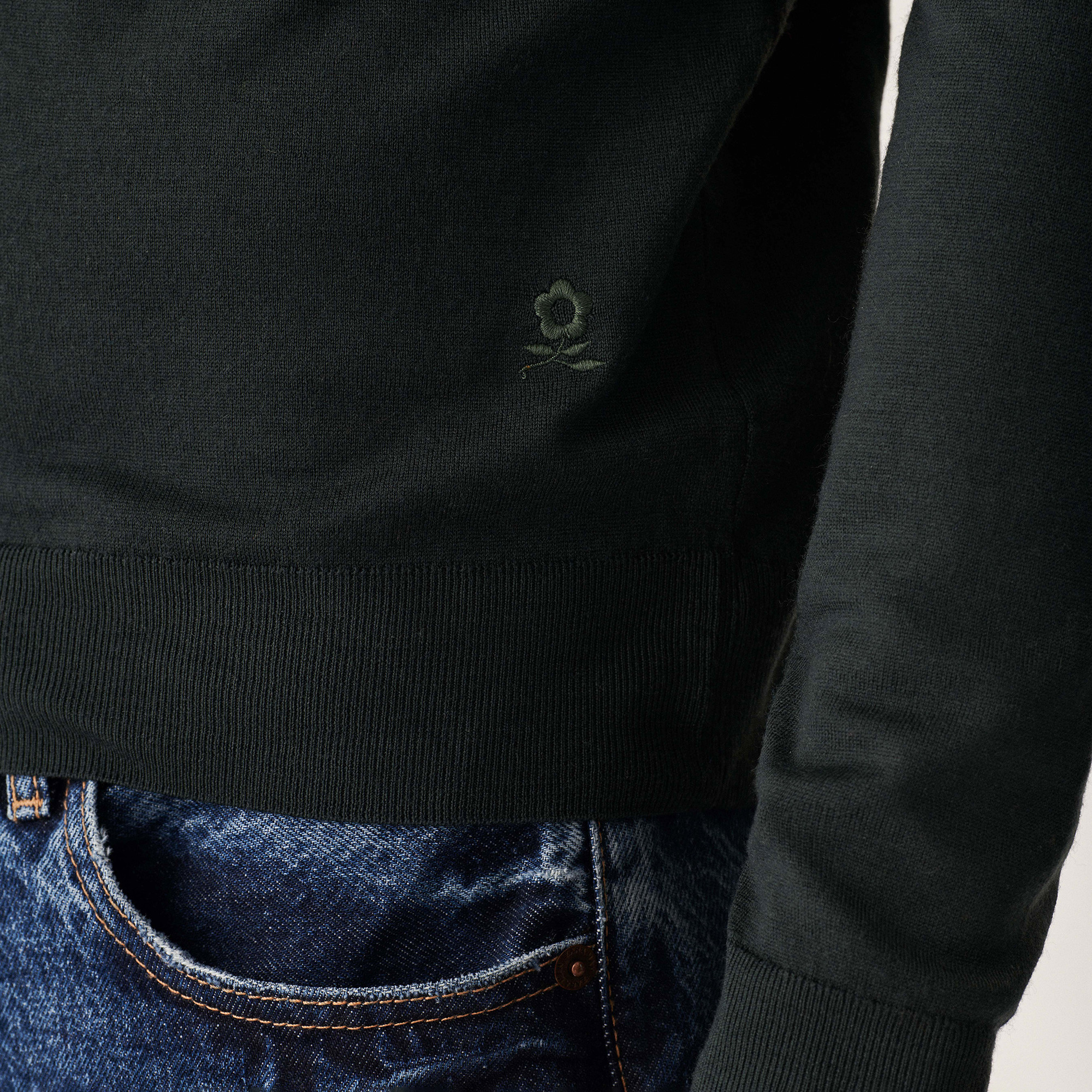 Pull col roulé avec logo en laine mérinos - Enzo 7451 bronze - 83 Kaki