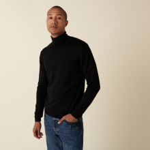 Merino wool turtleneck sweater with logo - Enzo