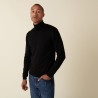 Pull col roulé avec logo en laine mérinos - Enzo 7410 noir - 01 Noir