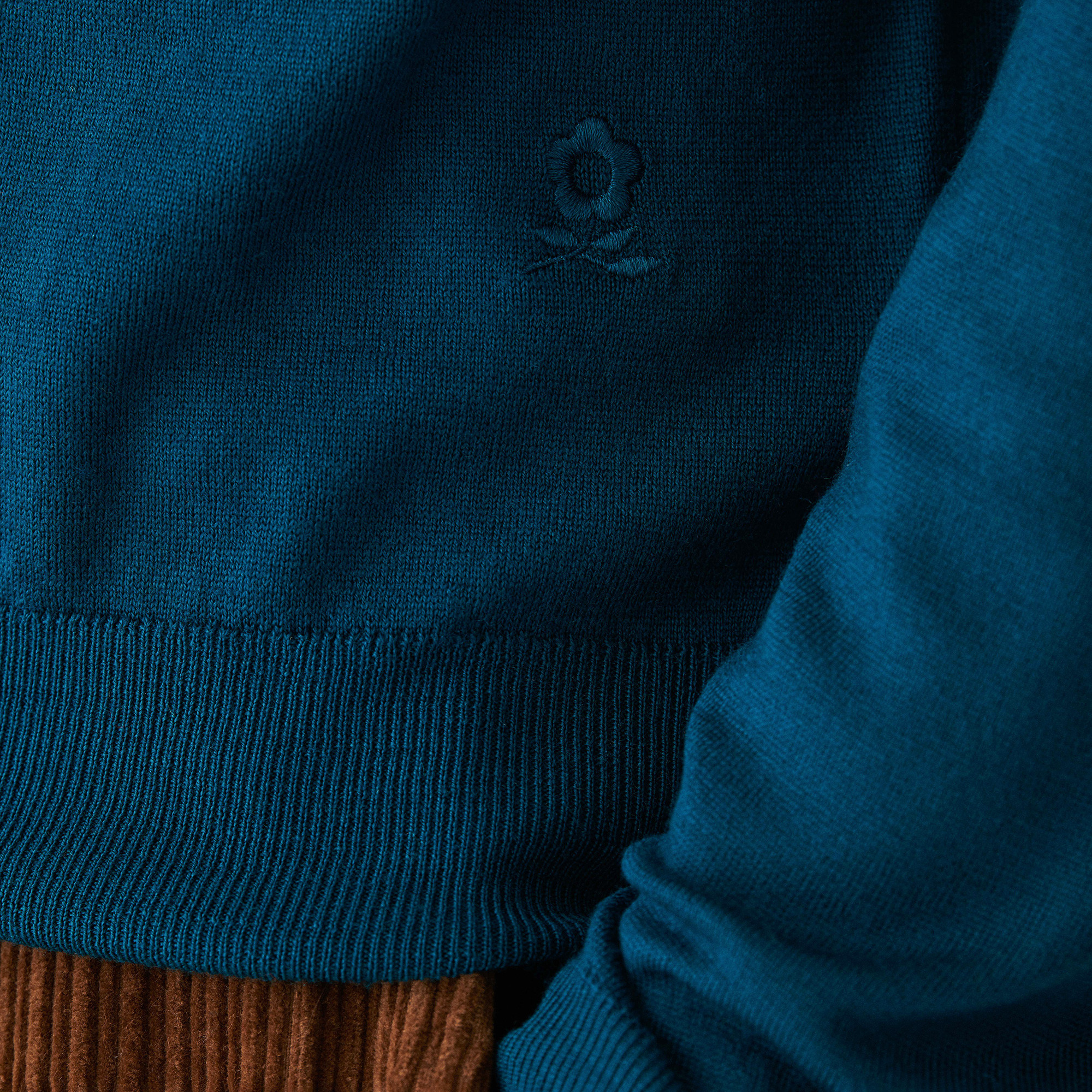 Round neck sweater with logo in merino wool - Eddie
