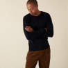 Round neck sweater with logo in merino wool - Eddie