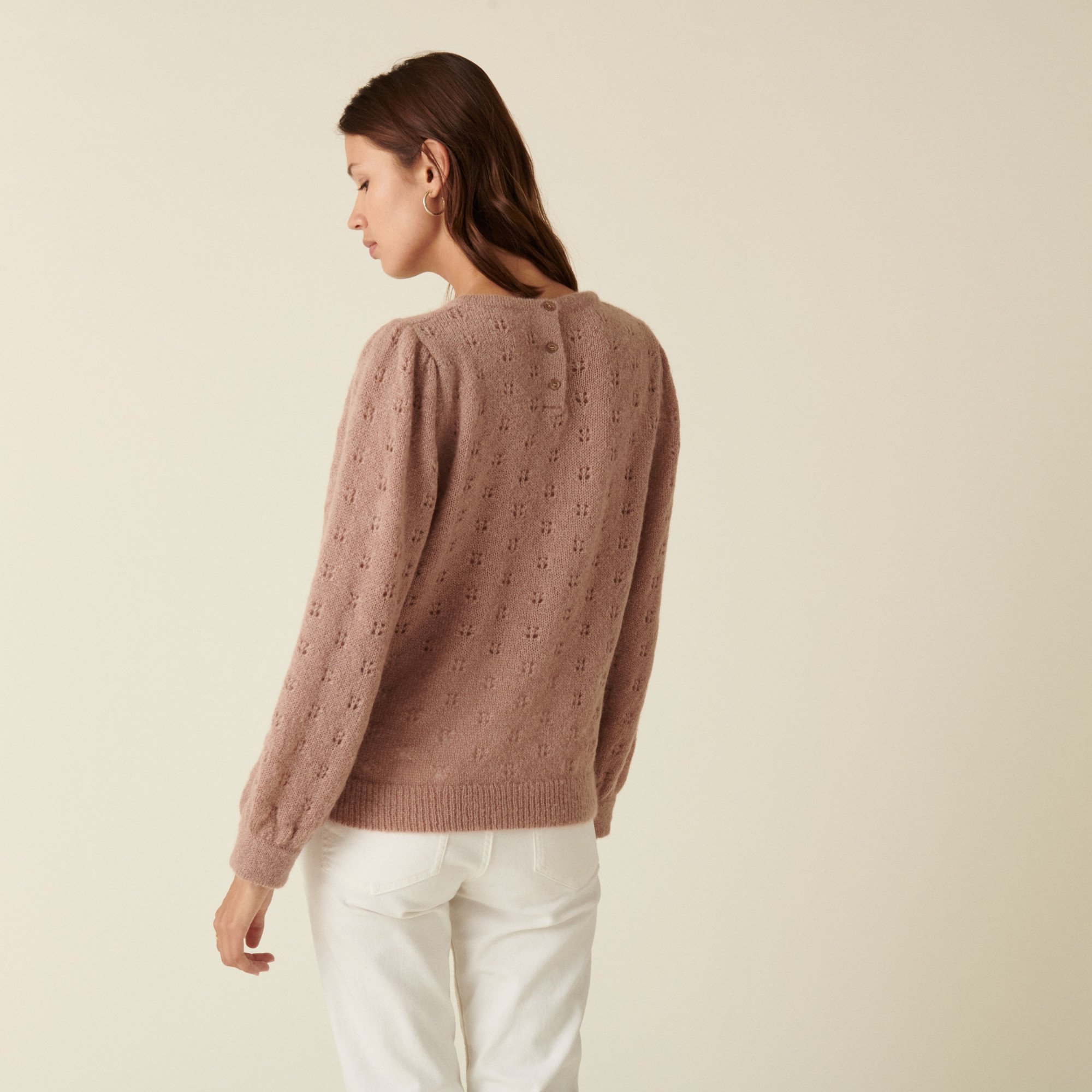 Mohair fancy stitch jumper - Camelia