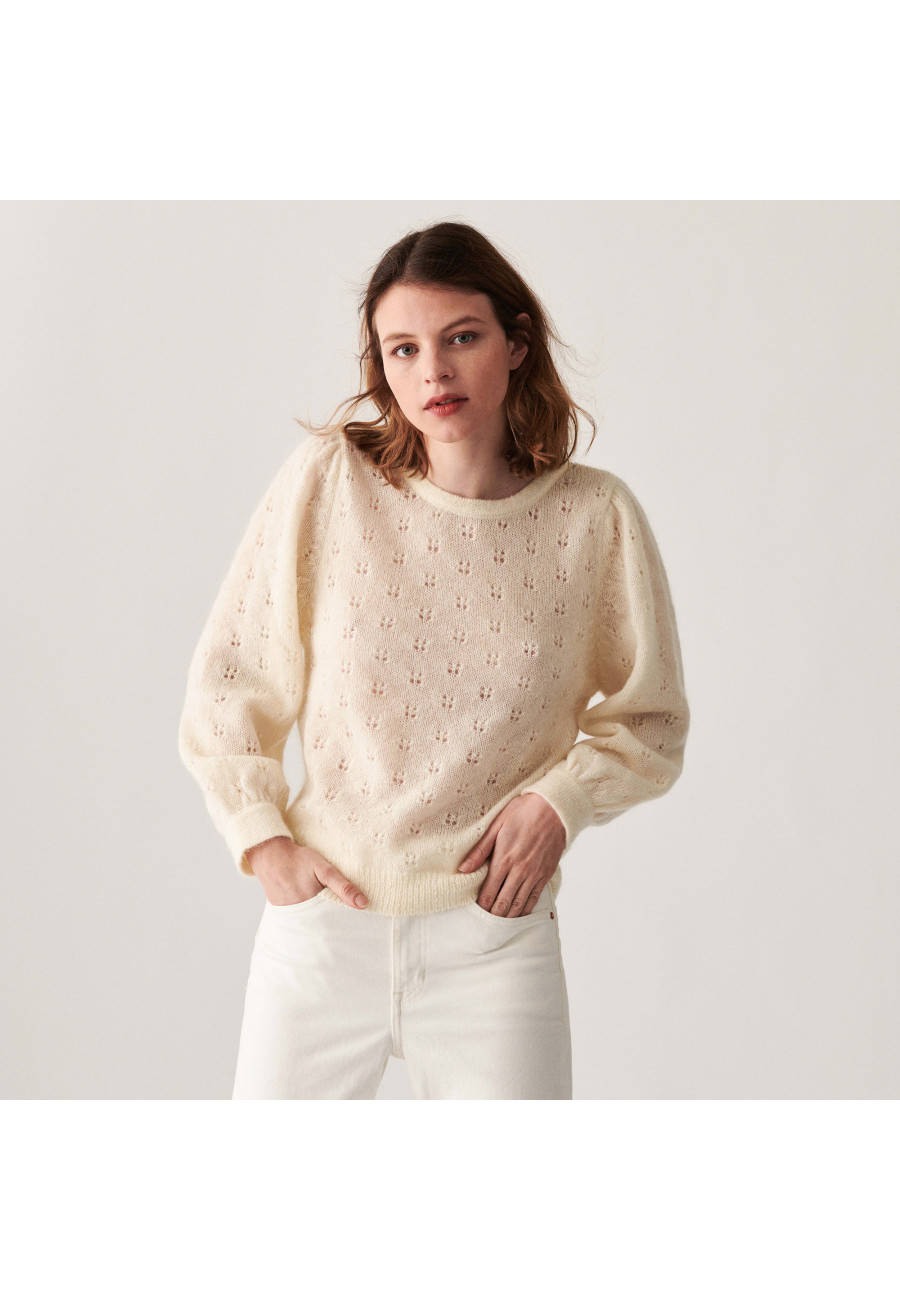 Mohair fancy stitch jumper - Camelia